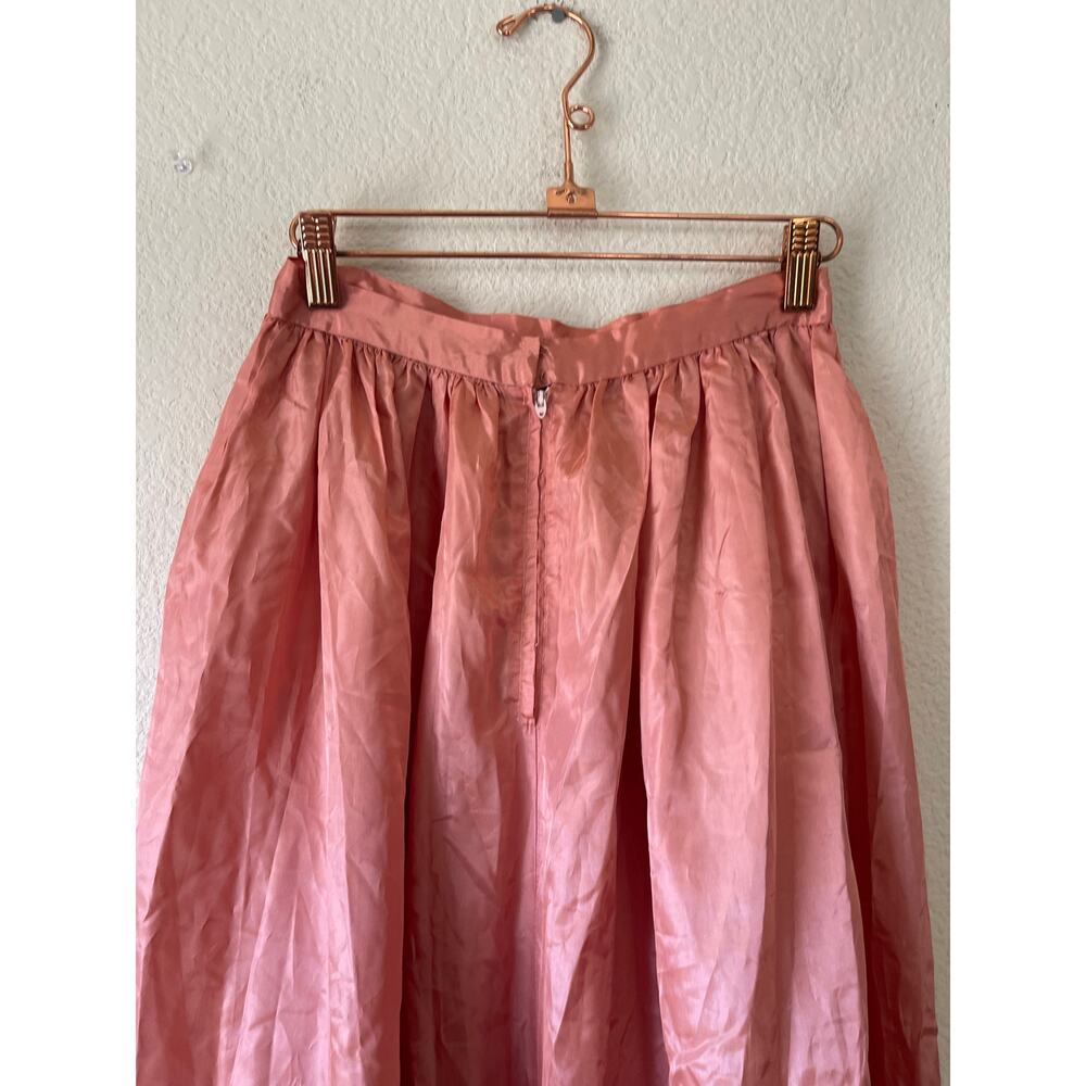 Vintage mauve pink long prairie lace ruffle skirt xs - Picture 2 of 5